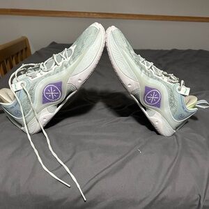 Stylish Mint Green and Purple Sneakers